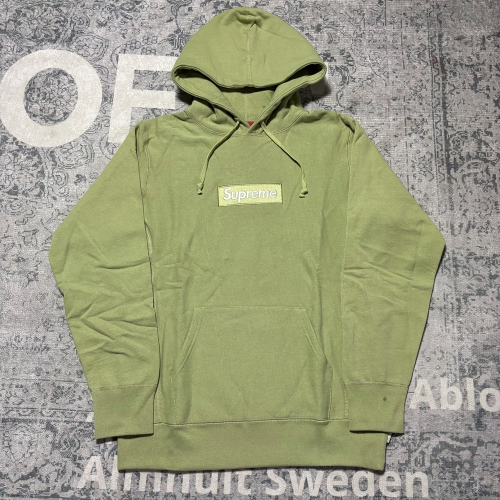 Supreme Box Logo Hooded Sweatshirt Mens Medium Pale Lime FW17 Bogo Hoodie Good